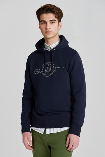 MIKINA GANT LOGO HOODIE EVENING BLUE