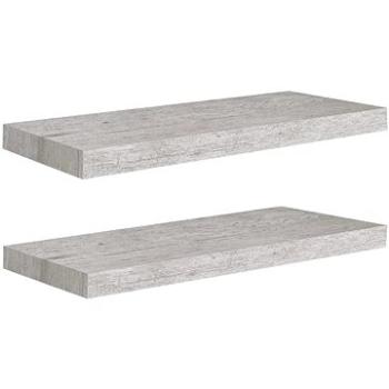 Shumee plovoucí nástěnné 2 ks betonově šedé 60×23,5×3,8 cm MDF, 326598 (326598)