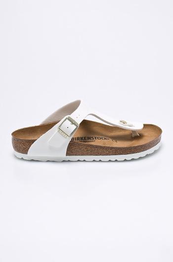 Žabky Birkenstock Gizeh dámské, bílá barva, na plochém podpatku, 1005299