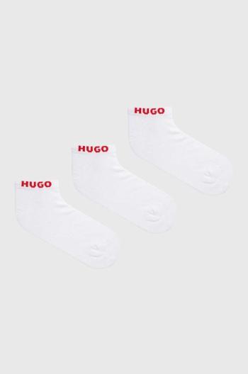 Ponožky HUGO 3-pack pánské, bílá barva, 50480217