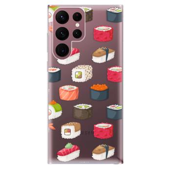 Odolné silikonové pouzdro iSaprio - Sushi Pattern - Samsung Galaxy S22 Ultra 5G