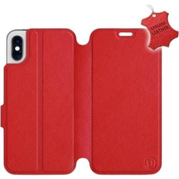 Flip pouzdro na mobil Apple iPhone X - Červené - kožené -   Red Leather (5903226499120)