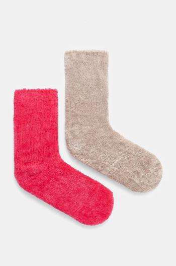 Ponožky Juicy Couture FELICIA COSY SOCK 2 PACK dámské, růžová barva, JCAXS224715