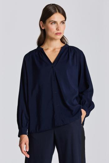 KOŠILE GANT D1. STAND COLLAR BLOUSE EVENING BLUE