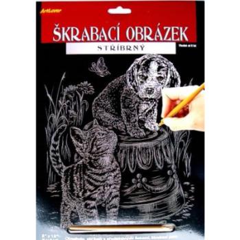 Škrabací obrázek-stříbrný