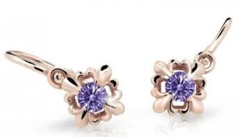 Cutie Jewellery Roztomilé dětské náušnice z růžového zlata C2212-10-X-4 fialová