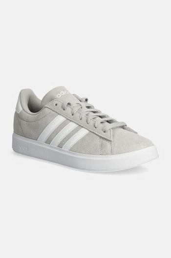 Semišové sneakers boty adidas Grand Court šedá barva, ID2970