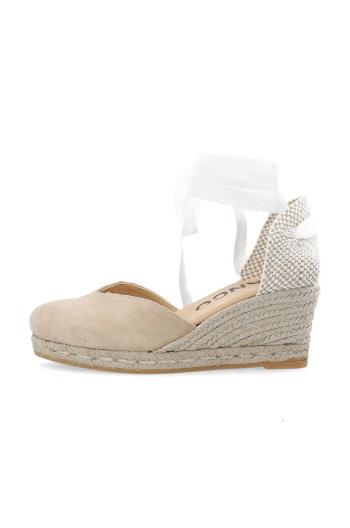 Espadrilky Bianco BIAIBIZA béžová barva, na klínku, 11201300