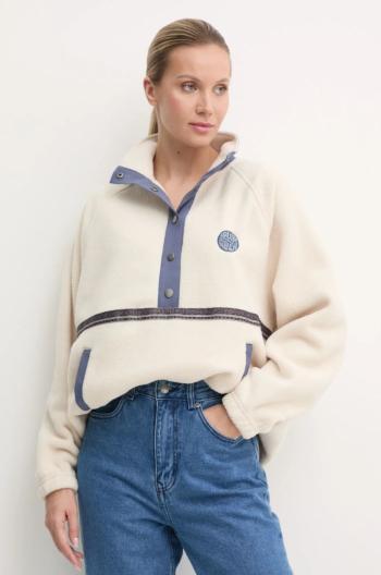 Fleecová mikina Quiksilver Half Zip Polar béžová barva, EQYFT05000