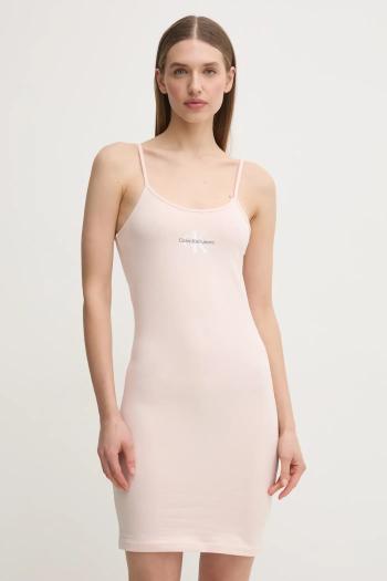 Šaty Calvin Klein Jeans ružová farba, mini, priliehavá