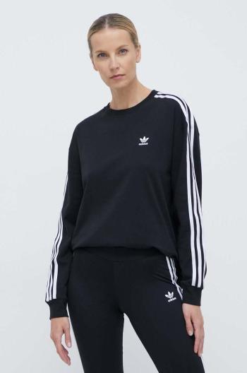 Tričko s dlouhým rukávem adidas Originals 3-Stripes Longsleeve černá barva, IU2412