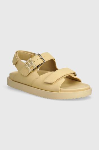 Nubukové sandály Tommy Hilfiger TH HARDWARE NUBUCK SPORTY SANDAL béžová barva, FW0FW08038