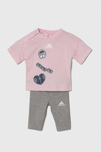 Kojenecká sada adidas růžová barva