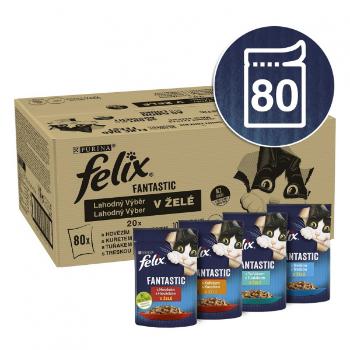 Felix Fantastic Multipack hovězí/kuře/tuňák/treska v želé 80x85g