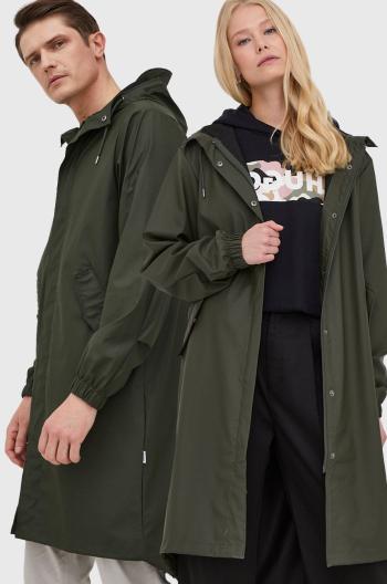 Nepromokavá bunda Rains 18140 Fishtail Parka zelená barva, přechodná