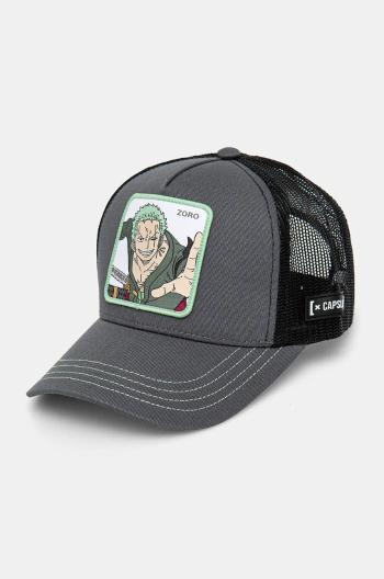 Dětská baseballová čepice Capslab One Piece Capslab Trucker šedá barva, s aplikací, CL.OP1.3.ZOR1