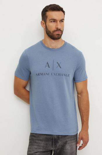 Bavlněné tričko Armani Exchange šedá barva, s potiskem