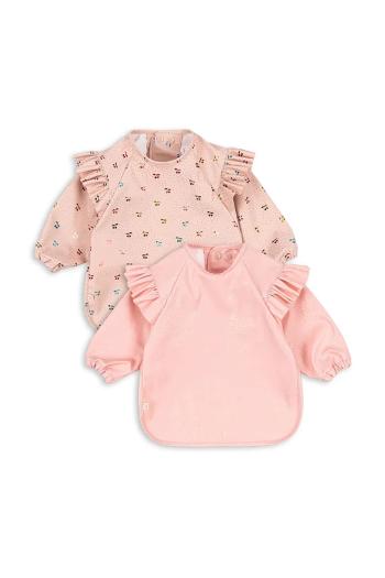 Detský podbradník Konges Sløjd 2 PACK DINNER BIB WITH SLEEVES AND FRILL 2-pak KS103157