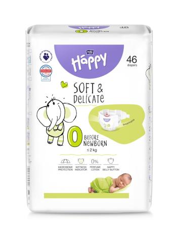 Bella Baby Happy Soft&Delicate 0 Before Newborn 2 kg dětské pleny 46 ks