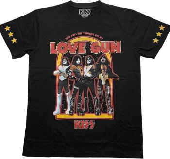 Kiss Tričko Love Gun Stars Unisex Black 2XL