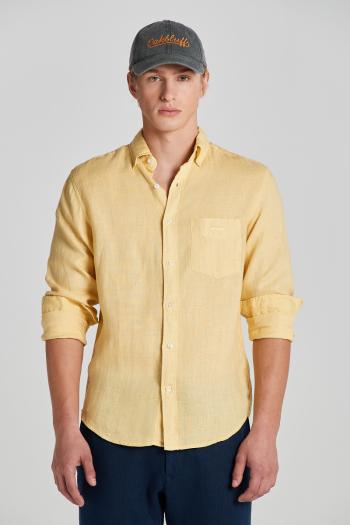 KOŠILE GANT REG GMNT DYED LINEN SHIRT DUSTY YELLOW