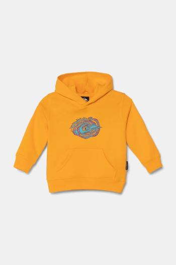 Dětská mikina Quiksilver GRAPHIC HOODIE oranžová barva, s kapucí, s potiskem, AQKFT03044