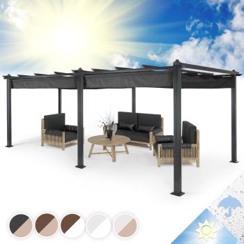 Blumfeldt Pantheon, pergola, přístřešek, 3 x 6 m, hliník, sluneční stříška, polyester, šedá barva