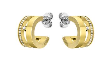 Hugo Boss Drobné pozlacené kruhy s krystaly Lyssa 1580346