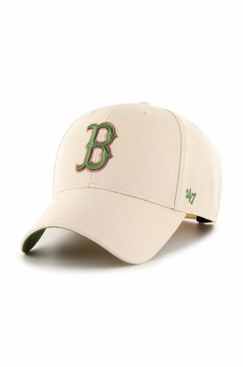 Čepice s vlněnou směsí 47 brand MLB Boston Red Sox béžová barva, s aplikací, BAS-SUMVP902WBP-NTA99