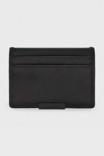 Kožené pouzdro na karty AllSaints DOVE CARDHOLDER černá barva