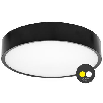 Ecolite CCT Černé LED stropní svítidlo kulaté 15W WMAT300-15W/CR