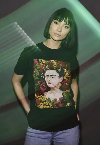 Mr. Tee Ladies Frida Kahlo Portrait Tee black - XS