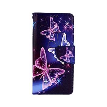 TopQ Pouzdro Xiaomi Redmi Note 7 knížkové Modré s motýlky 67738 (Sun-67738)