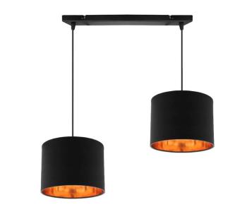 Candellux Černo-měděný závěsný lustr Candida pro žárovku 2x E27 32-00712