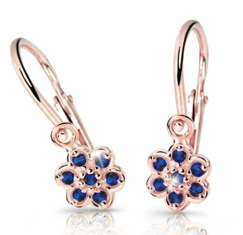 Cutie Jewellery Dětské náušnice z růžového zlata C2746-10-X-4 modrá