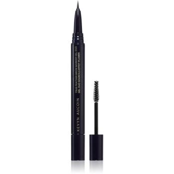 Kevyn Aucoin True Feather Brow Marker Gel Duo fix na obočí s kartáčkem odstín Dark Brunette 0,4 ml