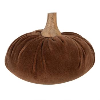 Hnědá textilní dekorace dýně Pumpkin L - Ø 15*12 cm 65423