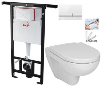 ALCADRAIN Jádromodul předstěnový instalační systém s bílým tlačítkem M1710 + WC JIKA LYRA PLUS + SEDÁTKO DURAPLAST SLOWCLOSE AM102/1120 M1710 LY5