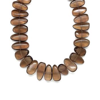 Füstkvarc ovál középen fúrt 15-20x8-10x4-6mm