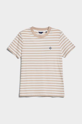 TRIČKO GANT D1. ICON G STRIPED SS T-SHIRT DRY SAND2