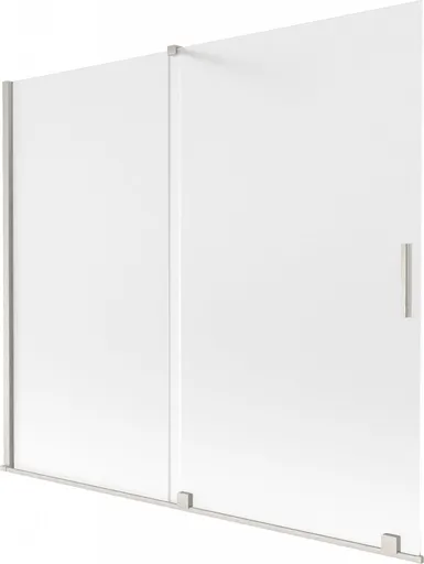 MEXEN/S Velar dvoukřídlá posuvná vanová zástěna 180 x 150, dekor, nikl kartáčovaný 896-180-000-31-97