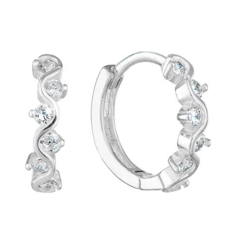 Evolution Group - Pavona Stříbrné kruhové náušnice s čirými zirkony 11244.1