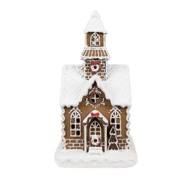 Vánoční perníková chaloupka s Led světýlky Gingerbread House - 13*11*25 cm 6PR4974GG