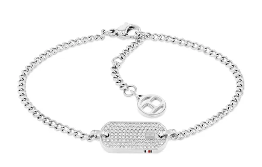 Tommy Hilfiger Dámský ocelový náramek s krystaly Dog Tag 2780863