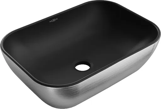 MEXEN Rita umyvadlo na desku 45 x 32, černá mat/stříbrná vzor 21084573