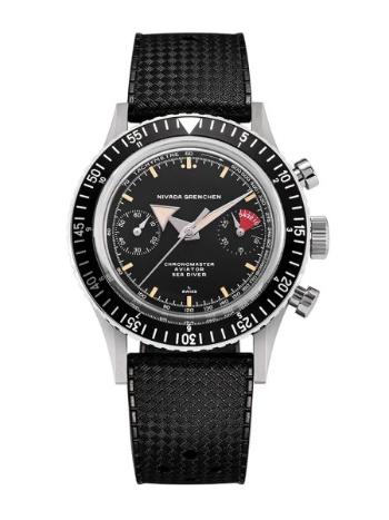 Nivada Grenchen Chronomaster Broad Arrow - Inter. Bezel - Manual - Rubber Tropic