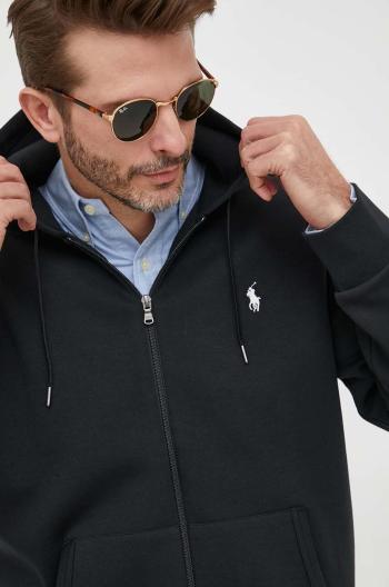 Mikina Polo Ralph Lauren pánská, černá barva, s kapucí, hladká, 710888282