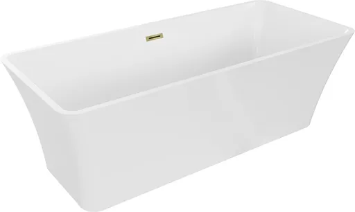 MEXEN/S Tonia vana volně stojící 170 x 75, bílá, sifon a přepad zlatá 52171707500-50