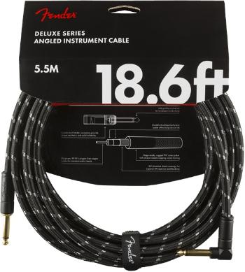 Fender Deluxe Series 18.6' Instrument Cable Black Tweed Angled