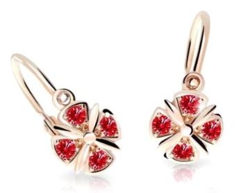 Cutie Jewellery Slušivé dětské náušnice z růžového zlata C2245-10-X-4 červená